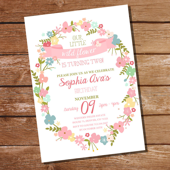 Wildflower Party Invitation | Pretty Flower Invite Template