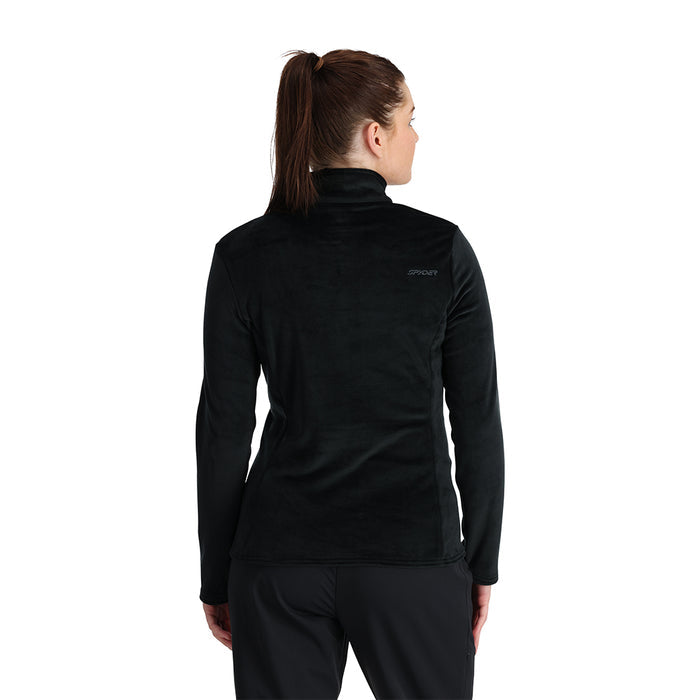 Black fleece long sleeve with a quarter zip and Spyder logo.