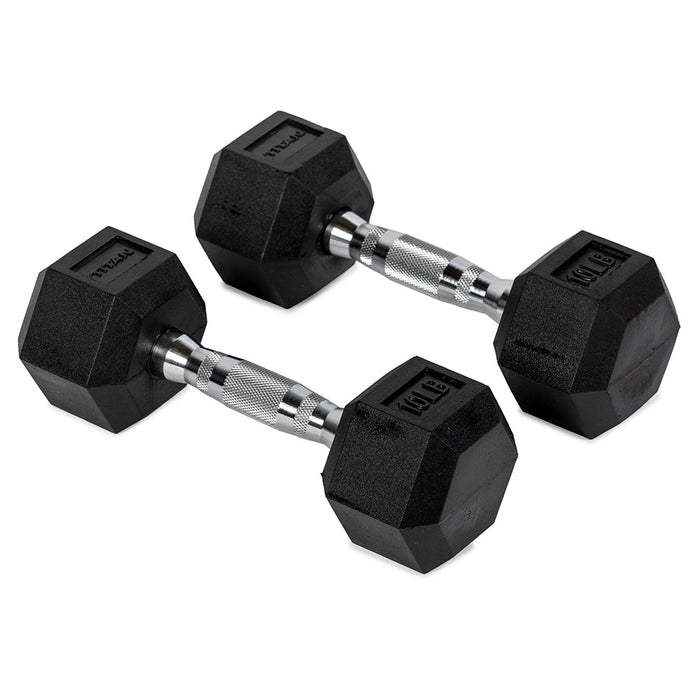 10 LB Rubber Hex Dumbbells
