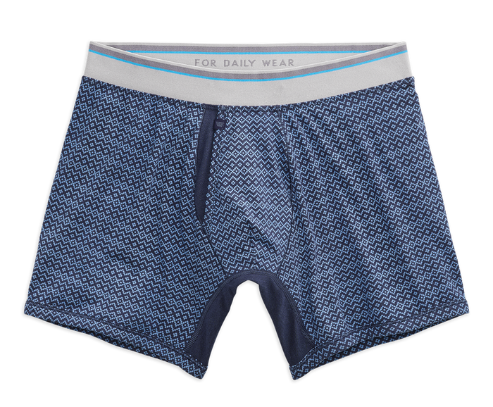 True Navy Fair Isle | Front view of 18-Hour Boxer Briefs in  True Navy Fair Isle