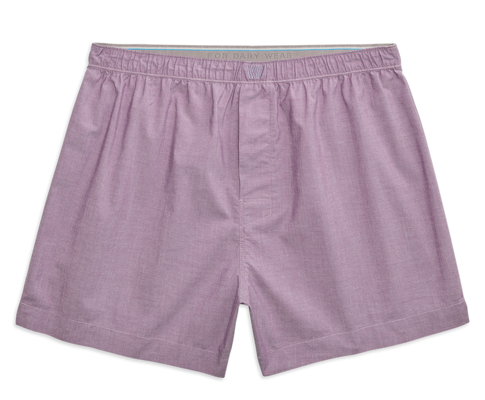 Front view of 24/7 Woven Boxer in Mission Fig Heather