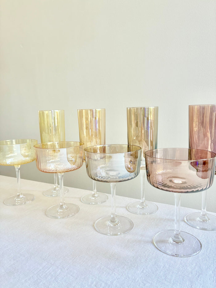 Gems Champagne Coupe - Amber  S/4