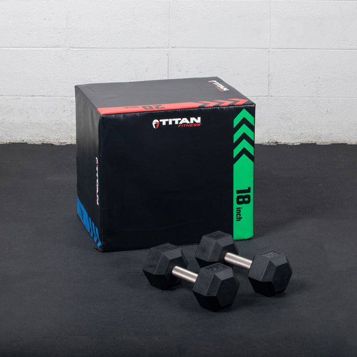 45 LB Straight Stainless Steel Hex Dumbbells