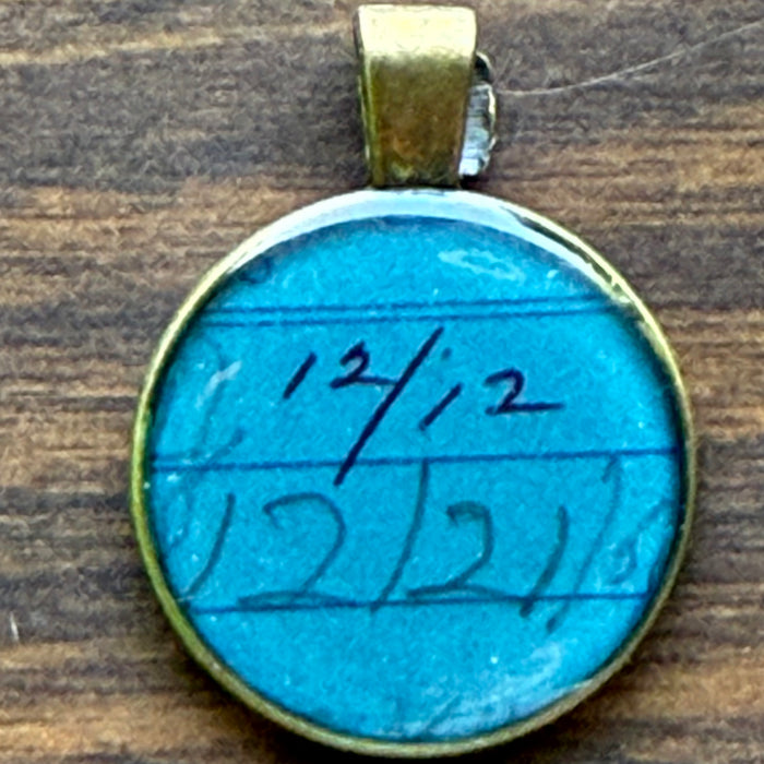 Book Lover Necklace -- December 12 December 21 on blue