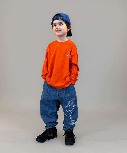 8oz Denim Graffiti Ballooned Long Pants