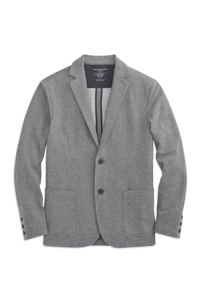 Charcoal Heather - Herringbone | Front view of ACE Blazer in Charcoal Heather - Herringbone