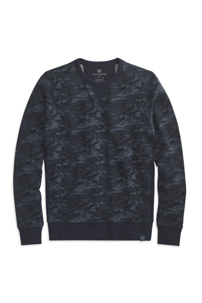 Total Eclipse Blue Camo | Front view of Ace Crew Neck Sweatshirt in Total Eclipse Blue Camo