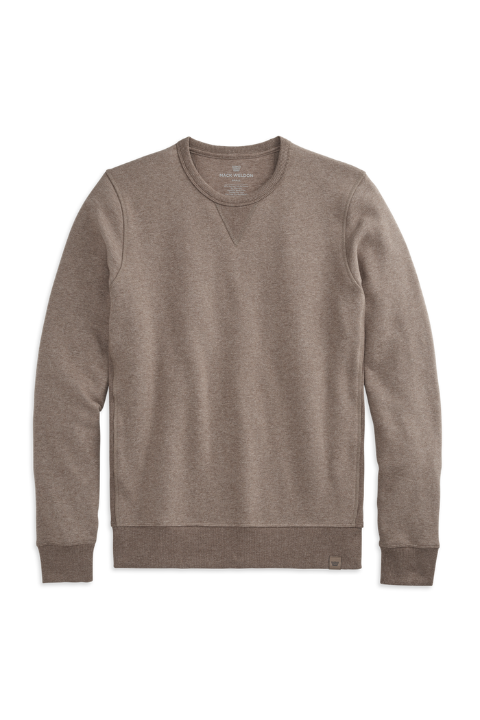 Vicuna Heather | Front view of Ace Crew Neck Sweatshirt in Vicuna Heather