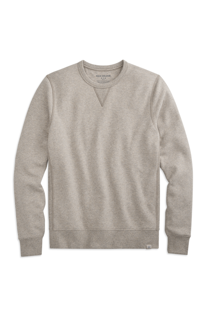 Portobello Heather | Front view of ACE Crew Neck Sweatshirt in Portobello Heather