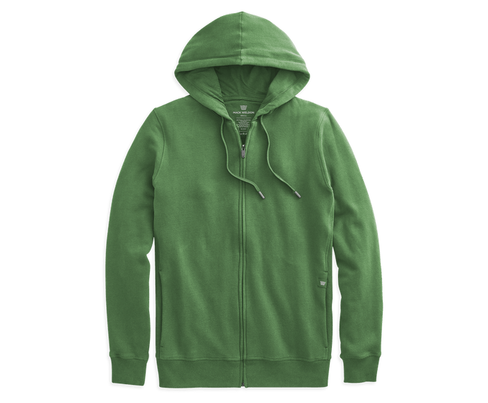 Infantry | Front view of Ace Full Zip Hooded Sweatshirt in Infantry