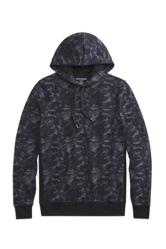 True Black Camo | Front view of ACE Pullover Hooded Sweatshirt in True Black Camo