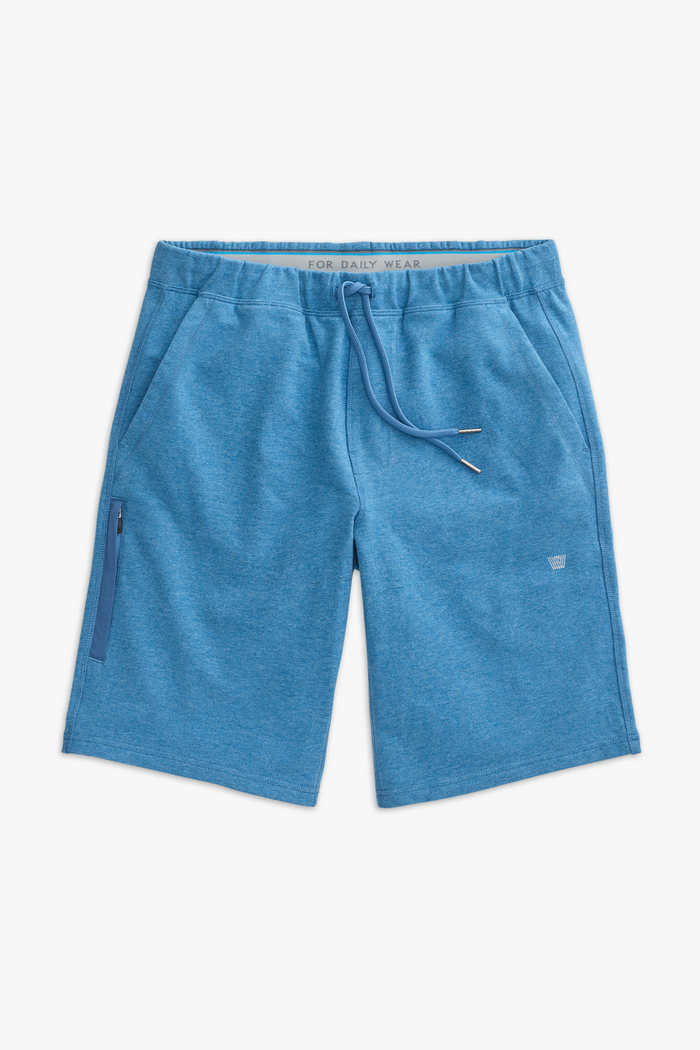 Chambray Heather | Front view of Ace Sweatshort in Chambray Heather