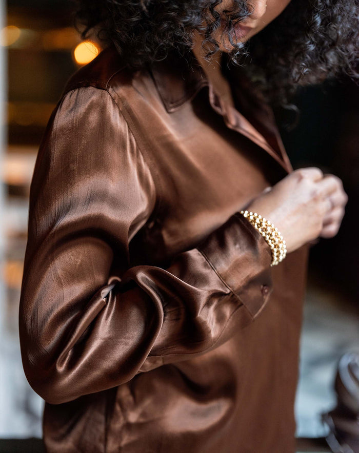 Alcott Satin Button Up Shirt