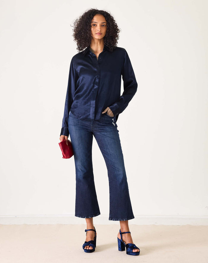 Alcott Satin Button Up Shirt