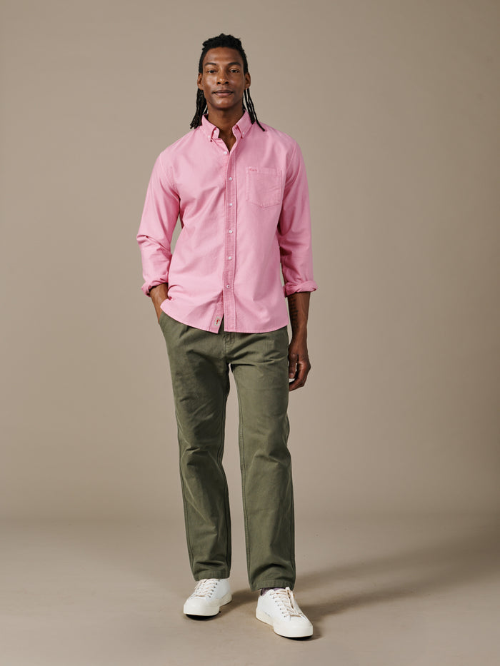 Aubin Peony Pink Aldridge Oxford Button Down Shirt | Oxford Shirt