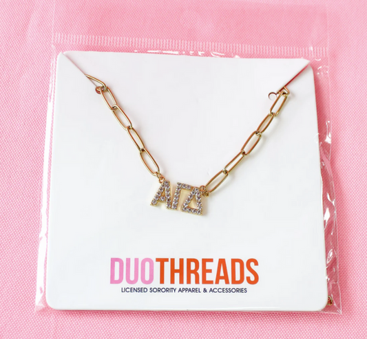Alpha Gamma Delta Rhinestone Necklace