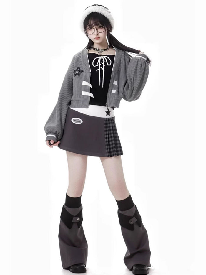 Antarctic Star Gray Knit Cardigan /Top / Skirt