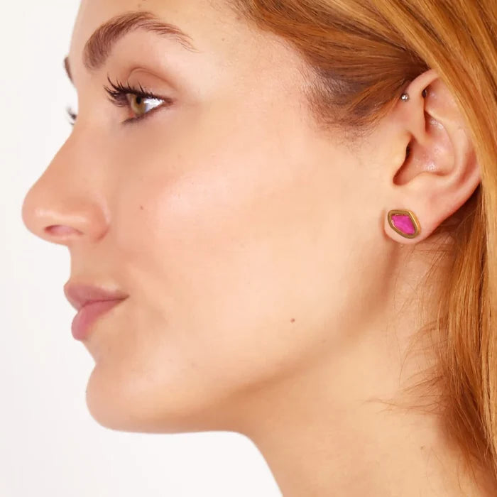 Aqua Clam Earrings