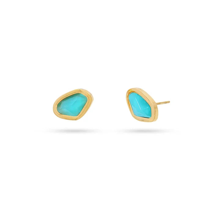 Aqua Clam Earrings