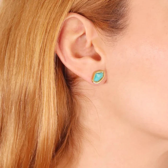 Aqua Clam Earrings