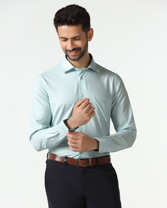 Aqua Non Iron Textured Shirt - Russel