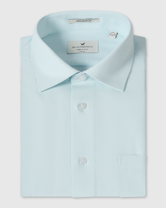 Aqua Non Iron Textured Shirt - Russel