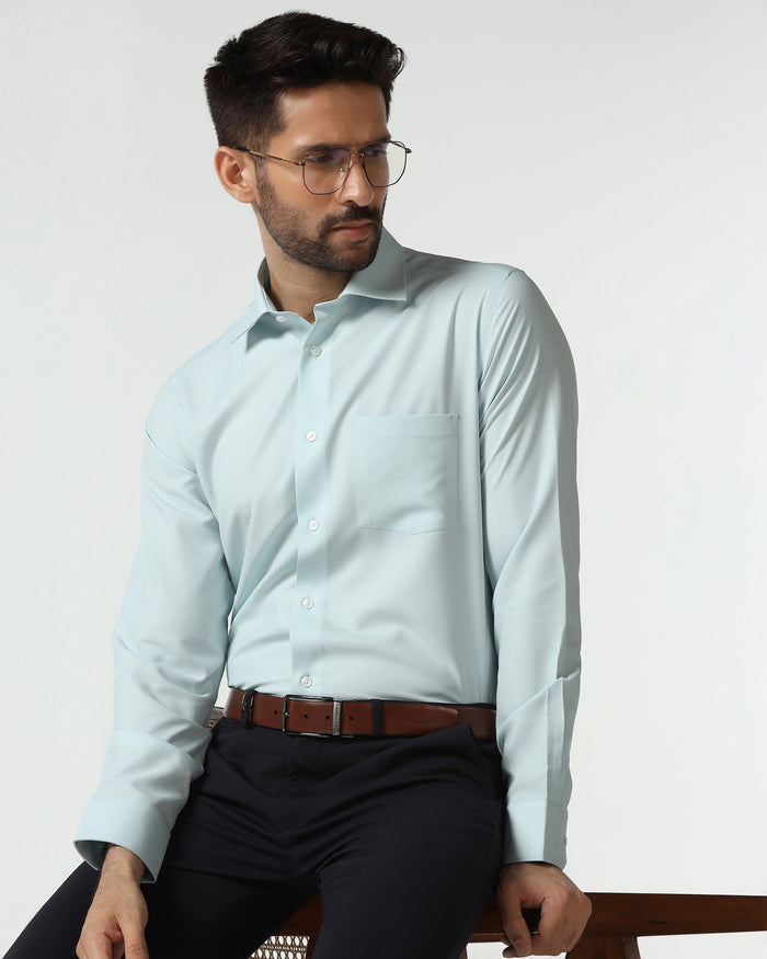 Aqua Non Iron Textured Shirt - Russel