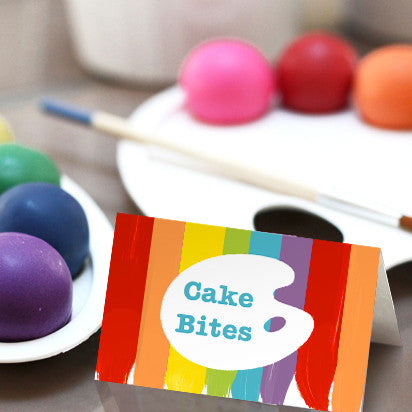 Art Party Food Label Tent Cards