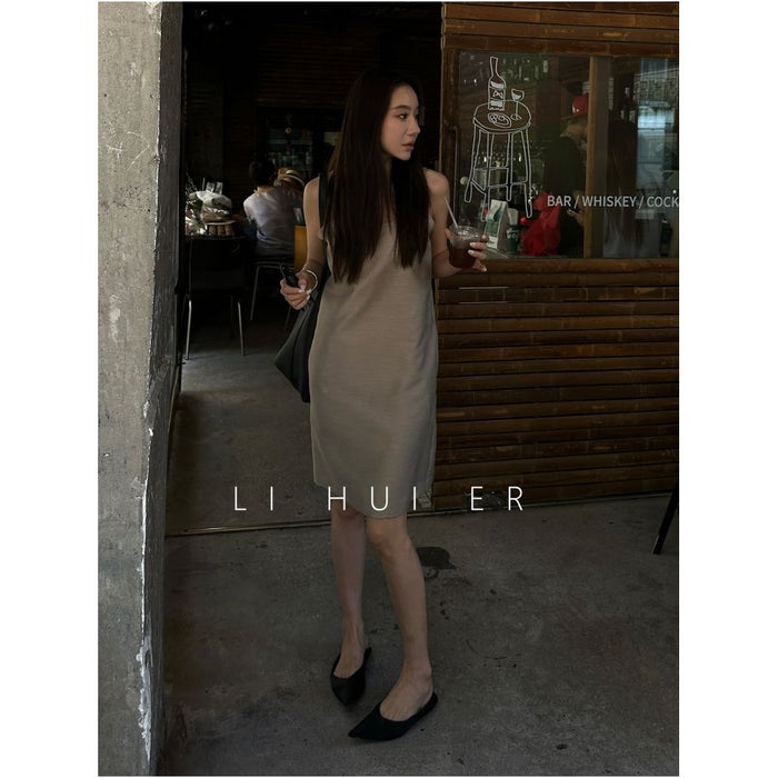 LiHuiEr Corona Coast French Style Sleeveless Dress for Women Summer Slimming Tank Top Dress image 1