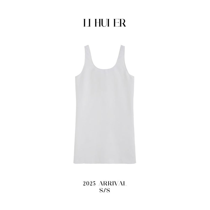 LiHuiEr Corona Coast French Style Sleeveless Dress for Women Summer Slimming Tank Top Dress image 4