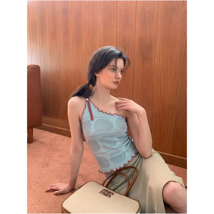 ASAYA6755 – Celeste One-Shoulder Knit Top ☁️🩵