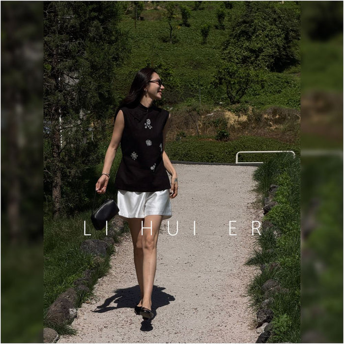 ASAYA6781 – Lumière Satin Tailored Shorts ✨🤍