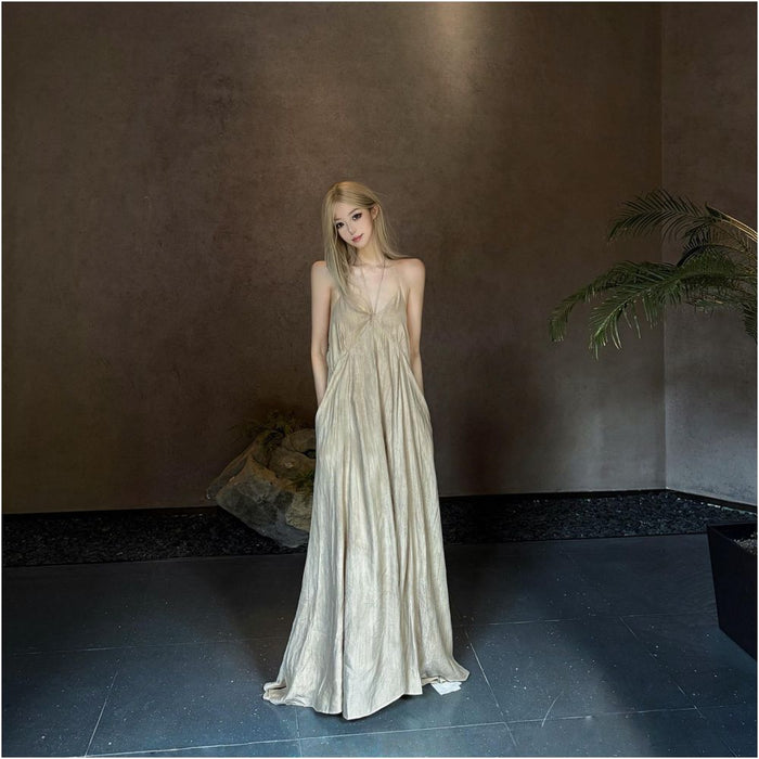 ASAYA6831 – Luna Backless Linen Maxi Dress ✨🤍