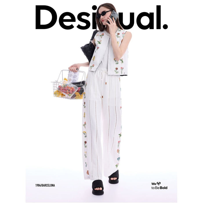 Desigual Spring Summer 2026 New Arrival Embroidered Patchwork Reversible Sleeveless Vest for Women image 1
