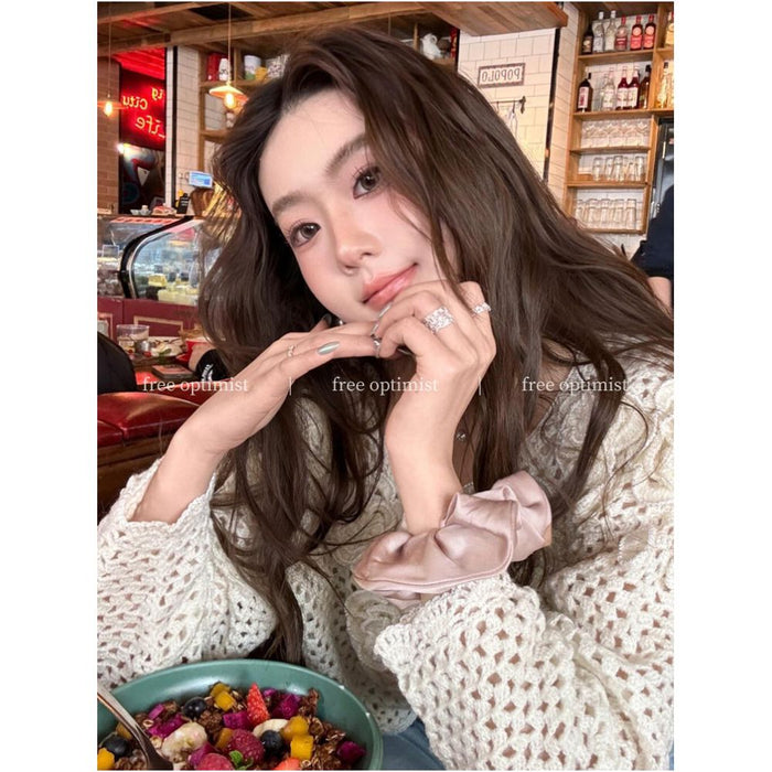 Free Optimist Handmade 3D Crochet Openwork Design Cardigan for Women Sweet and Gentle Knitted Top image 1