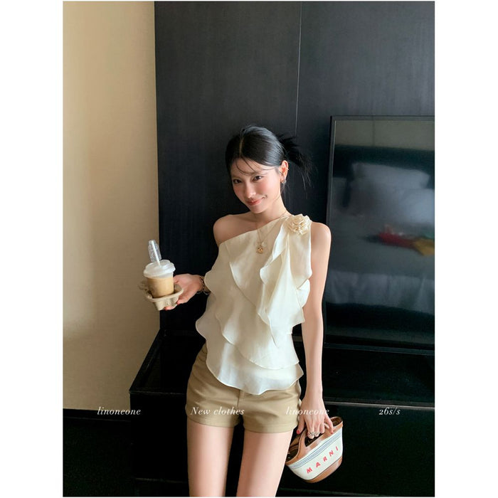 Beige off shoulder top second batch pre sale for 12 days / S