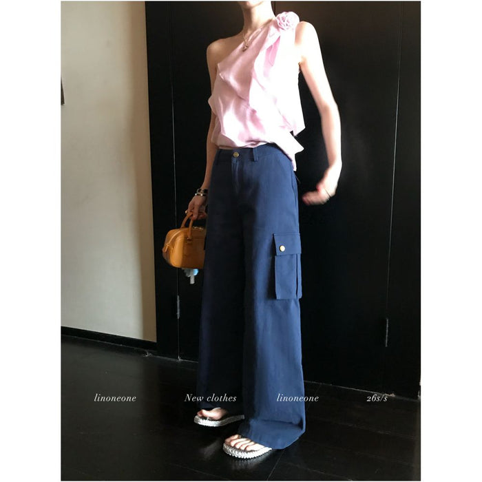 Outfit idea navy blue cargo pants second batch pre order for 12 days / S