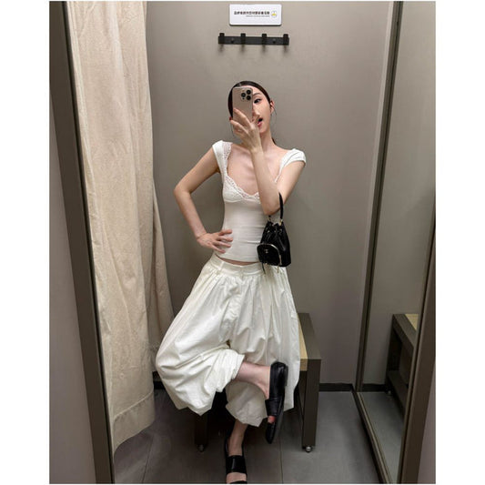ASAYA7097 – Étoile Lace Top & Cloud Volume Pants ☁️🤍