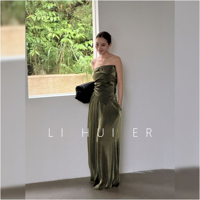 ASAYA7113 – Olive Lumière Satin Set ✨🌿