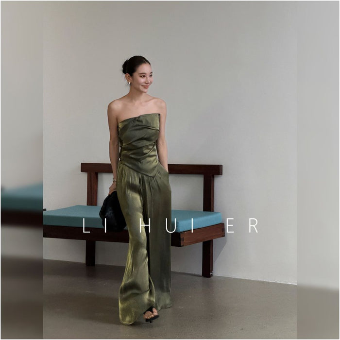 ASAYA7113 – Olive Lumière Satin Set ✨🌿