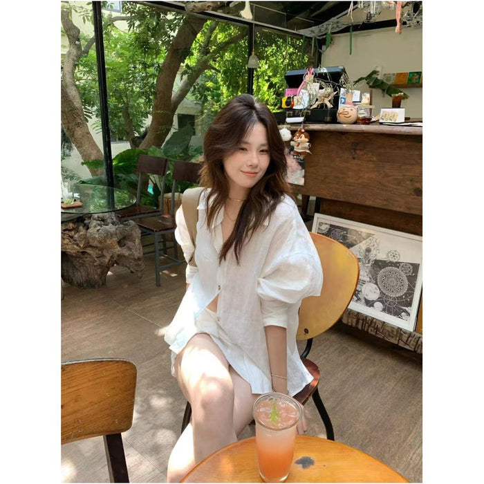 2ND STUDIOS Linen White Suit Skirt Short Casual Versatile 2026 Spring New Two Piece Set for Women image 2