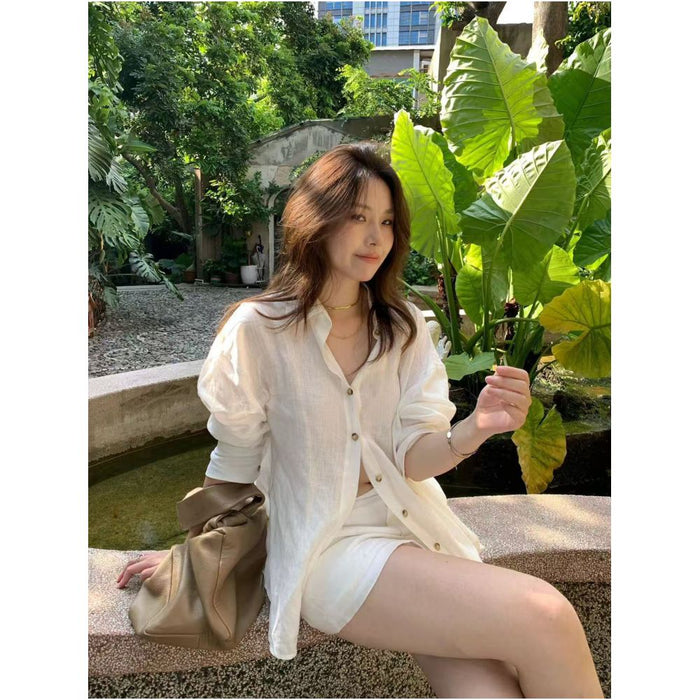 2ND STUDIOS Linen White Suit Skirt Short Casual Versatile 2026 Spring New Two Piece Set for Women image 4