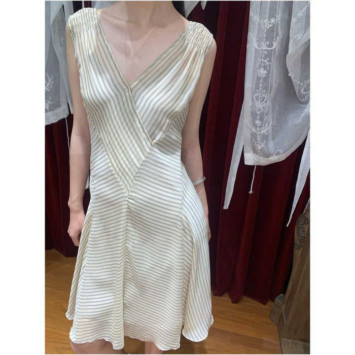 ASAYA7212 – Ivory Grace Stripe Dress 🤍🌿