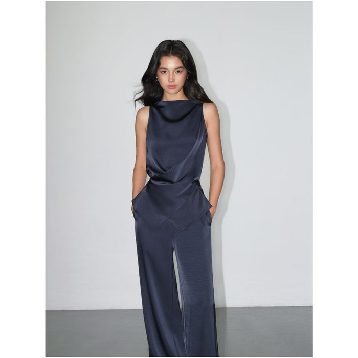 ASAYA7283 – Satin Drape Elegance Set ✨🤍🌙