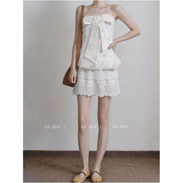 Johor Bahru Studios Strapless Two Piece Set Elegant and Sweet Spicy Style New Summer 2026 Arrival image 1