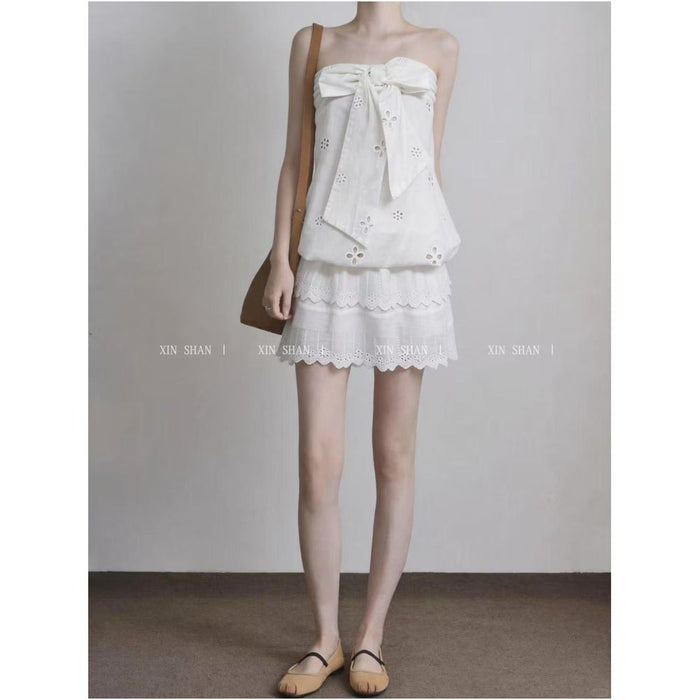 Johor Bahru Studios Strapless Two Piece Set Elegant and Sweet Spicy Style New Summer 2026 Arrival image 2