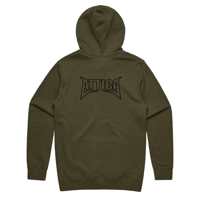 ATTICA 'MENTAL' Hooded Jumper - Army
