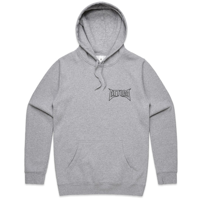 ATTICA 'MENTAL' Hooded Jumper - Grey Marle