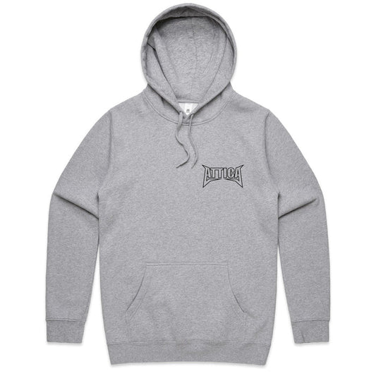 ATTICA 'MENTAL' Hooded Jumper - Grey Marle