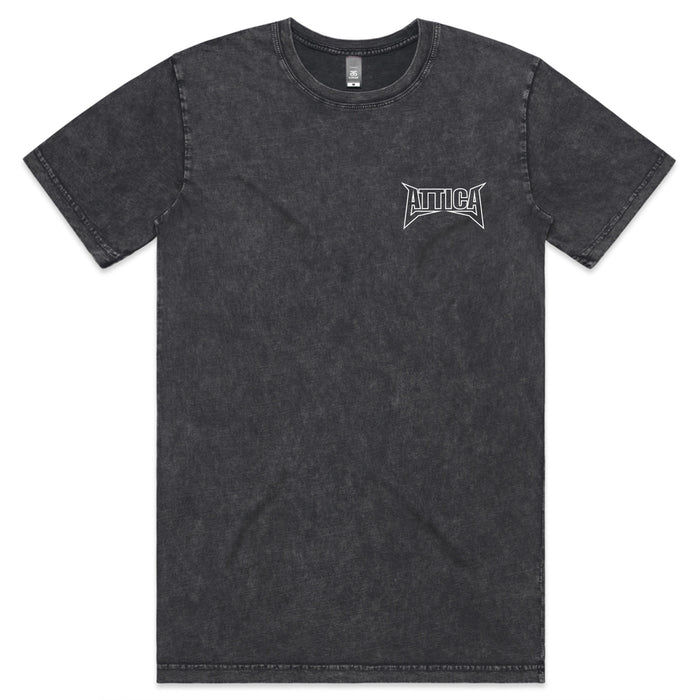 ATTICA ‘MENTAL’ TEE - Black Stonewash